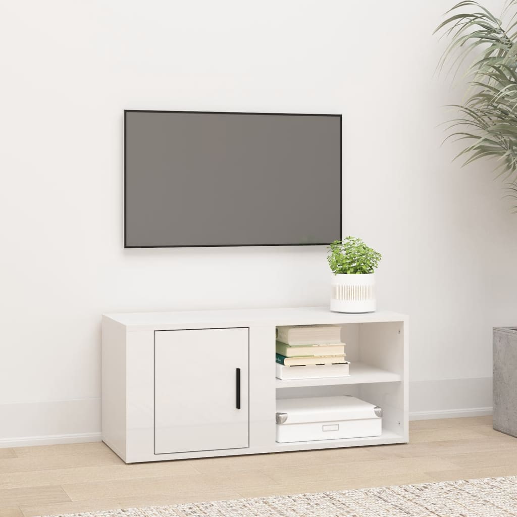 Maison Exclusive Muebles para TV 2 uds madera blanco brillo 80x31
