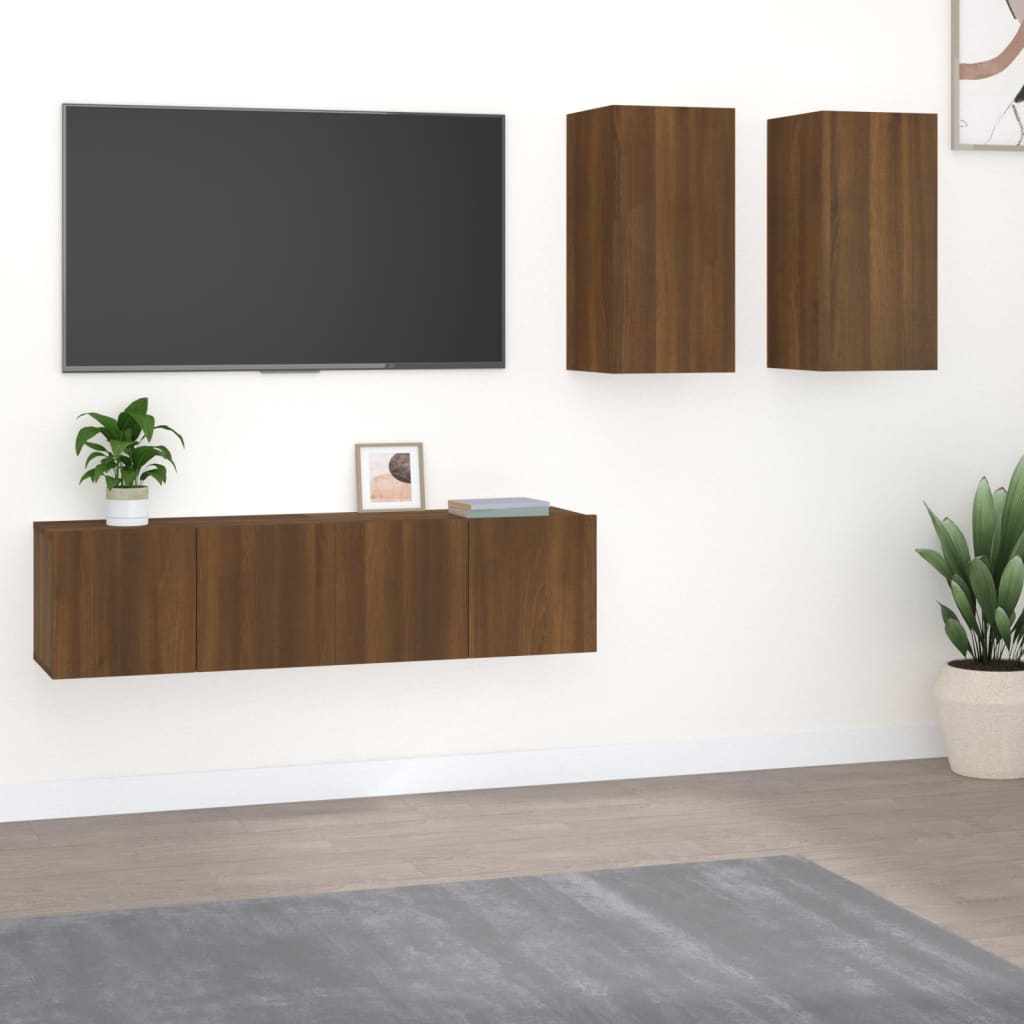 Maison Exclusive - Mueble TV pared madera contrachapada roble Sonoma  120x23,5x90cm