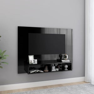 Mueble TV en metal negro 140x40x40cm - Industrial - barra de refuerzo