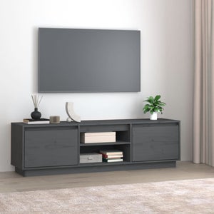 Mueble TV negro 156x40x40 cm Madera maciza de pino