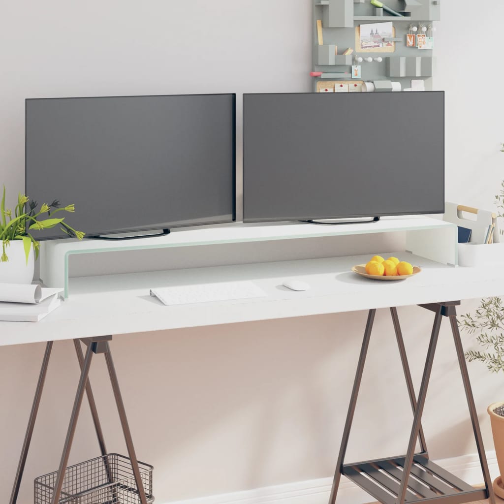 Maison Exclusive - Supporto TV / Rialzo Monitor in Vetro Verde 120x30x13 cm