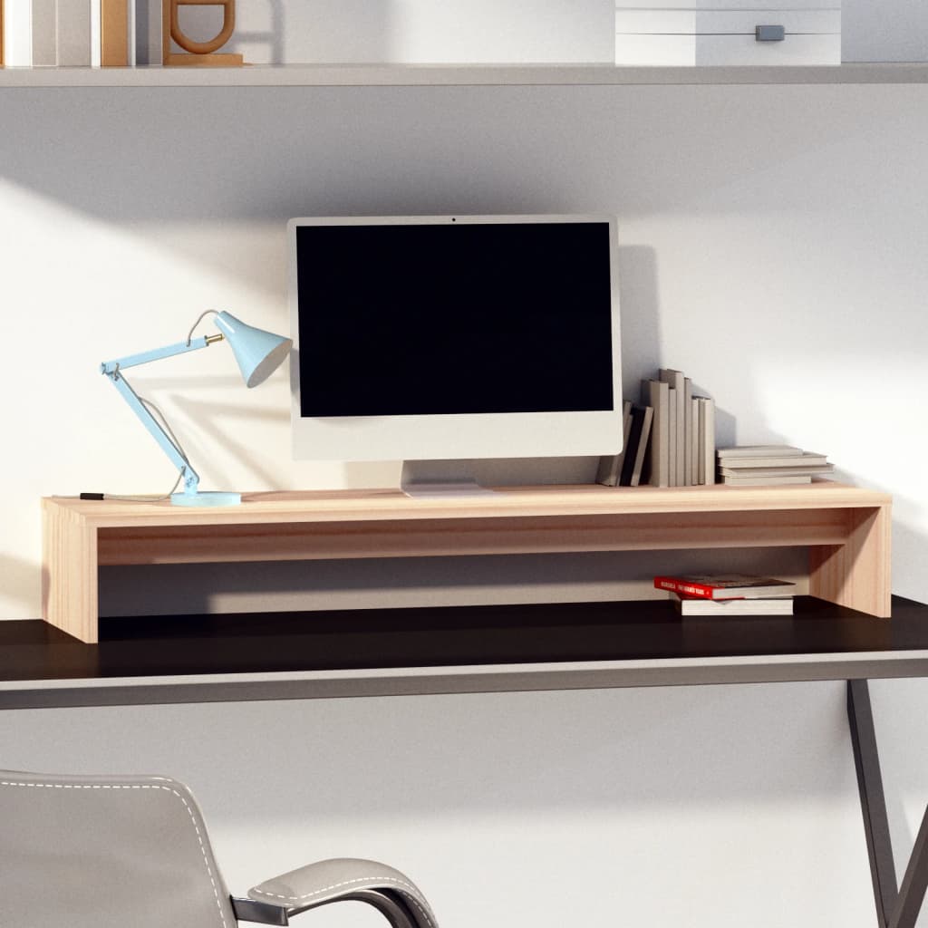 Maison Exclusive Soporte para monitor madera maciza de pino 100x27x15 cm