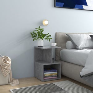 Maison Exclusive - Comodini 2 pz con Luci a LED Grigio Cemento