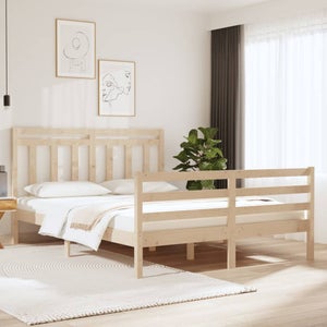 Maison Exclusive Estructura de cama madera maciza blanco 150x200