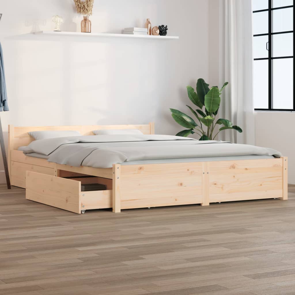 Maison Exclusive Estructura de cama con cajones 140x200 cm