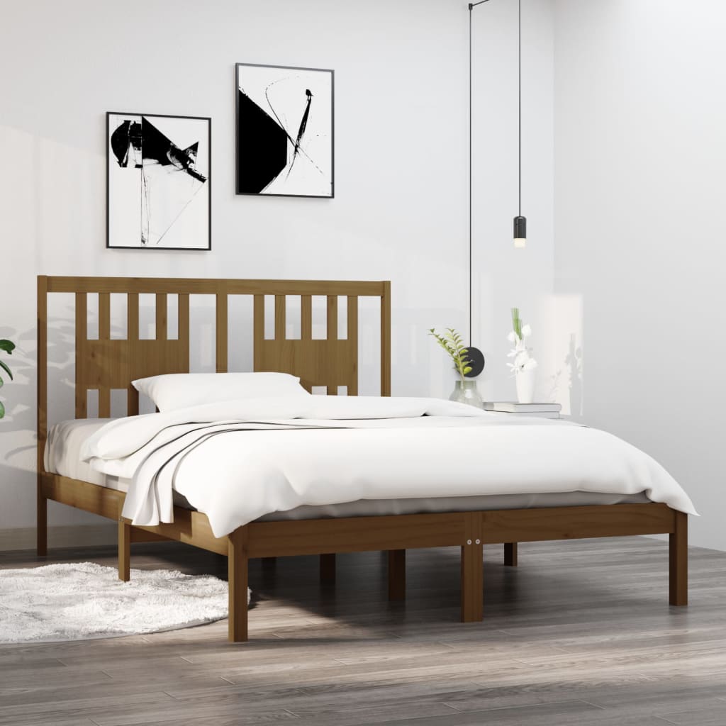 Giroletto Struttura Letto - Letto per adulti Miele 120x190 cm 4FT Small  Double in Legno Massello BV508261 