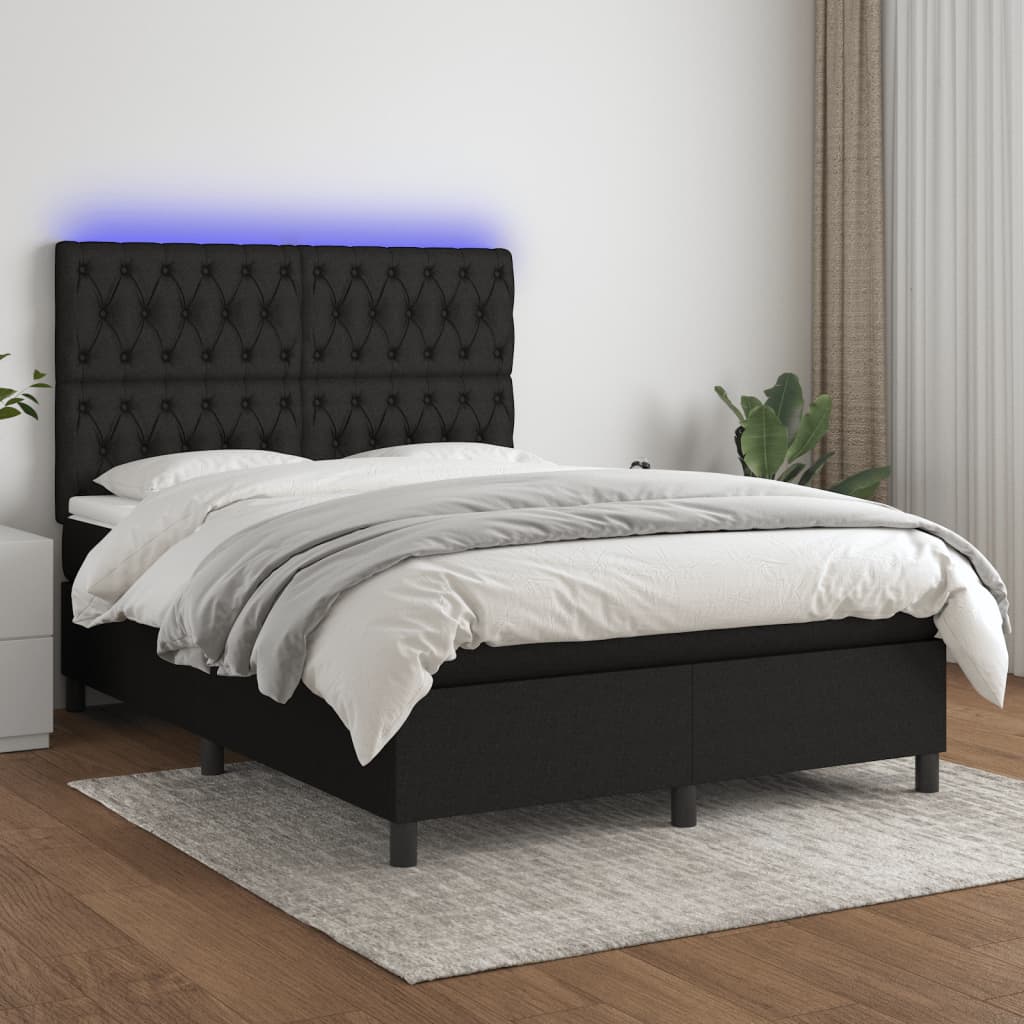 Maison Exclusive - Sommier à lattes de lit avec matelas LED Noir