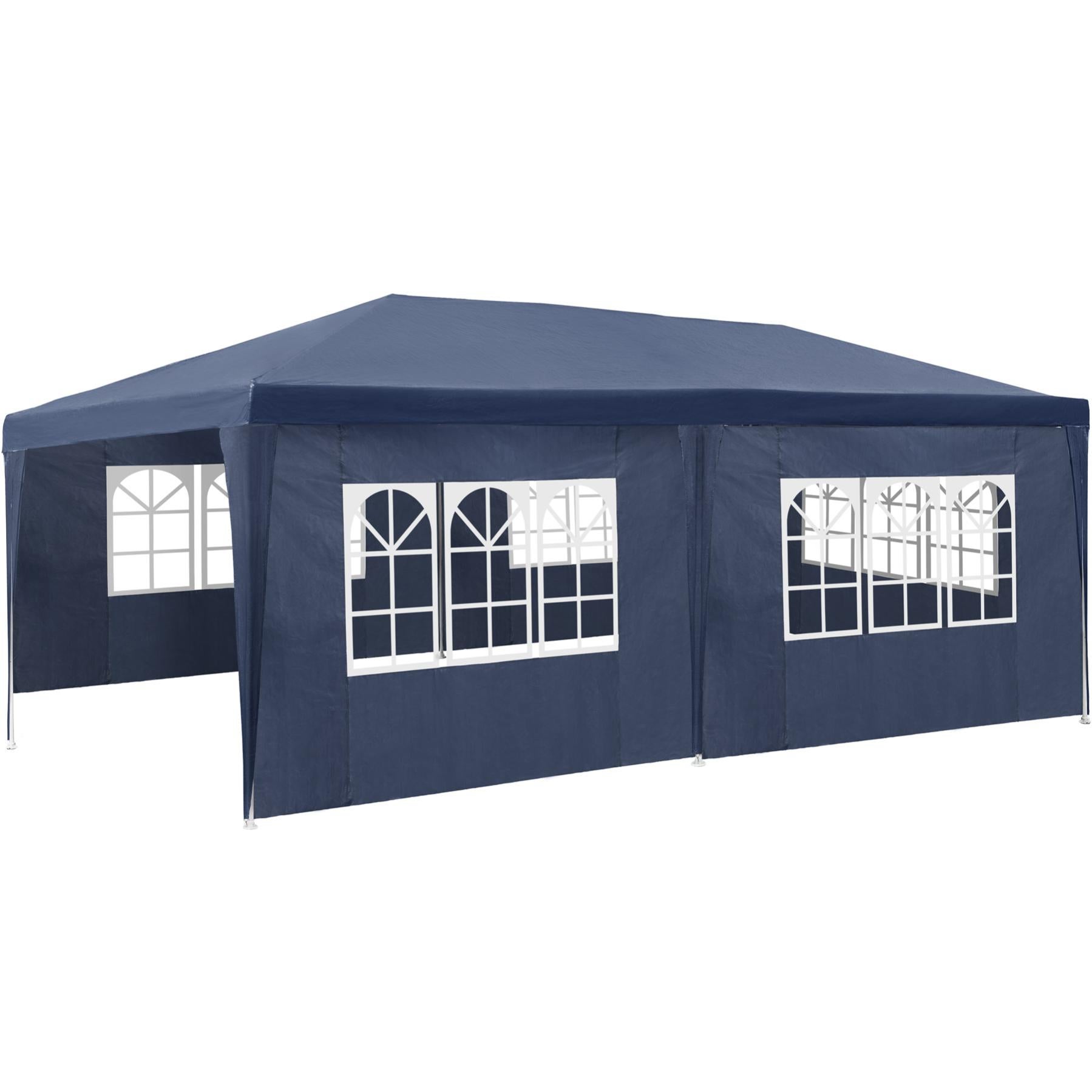 Tectake Gazebo 3x6 m con 5 elementi laterali blu Leroy Merlin