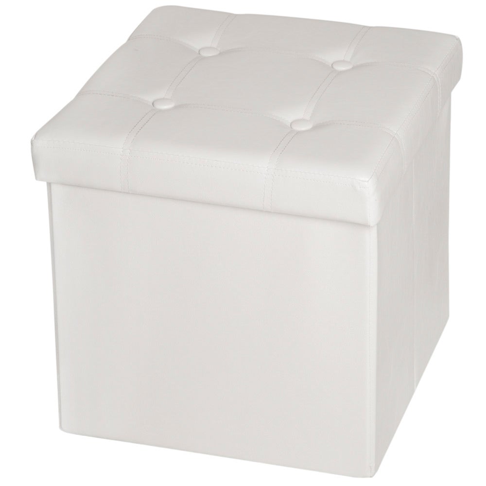 TecTake Pouf pieghevol panca cassapanca contenitore poggiapiedi 76x38x38 disponibile in diversi colori grigio chiaro | No. 402238 