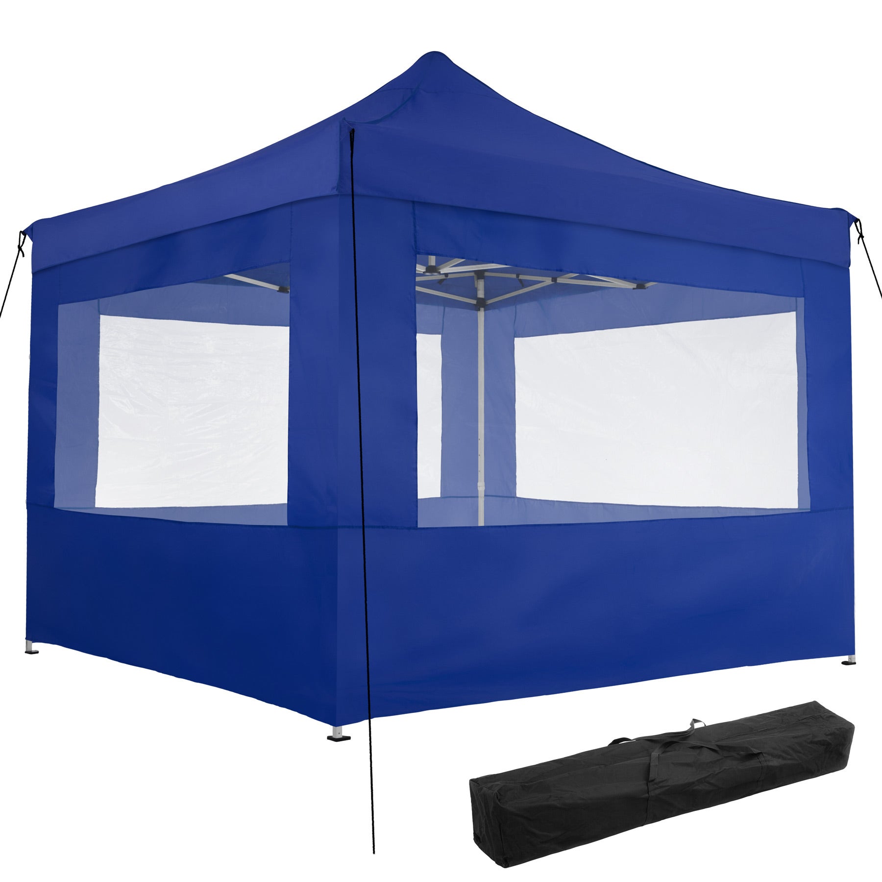 tectake Gazebo pieghevole Olivia 3x3 m con 2 elementi laterali - nero -  403149