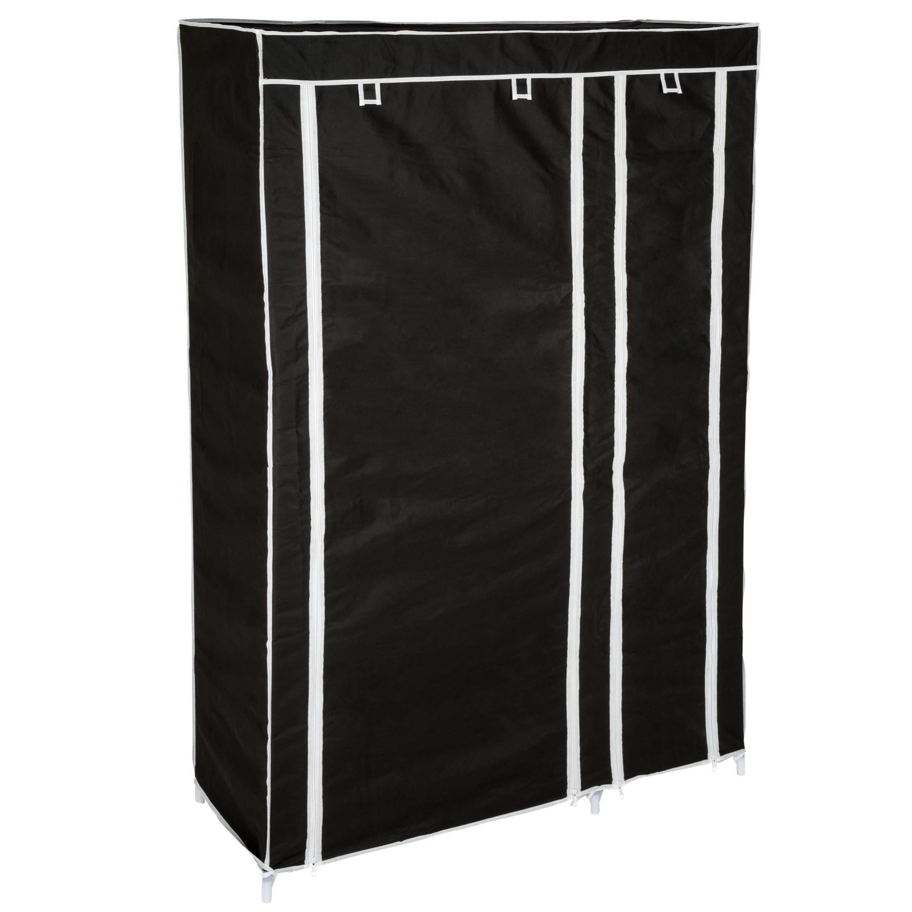 Tectake Armoire Penderie en tissu 6 compartiments 107x175x45cm noir