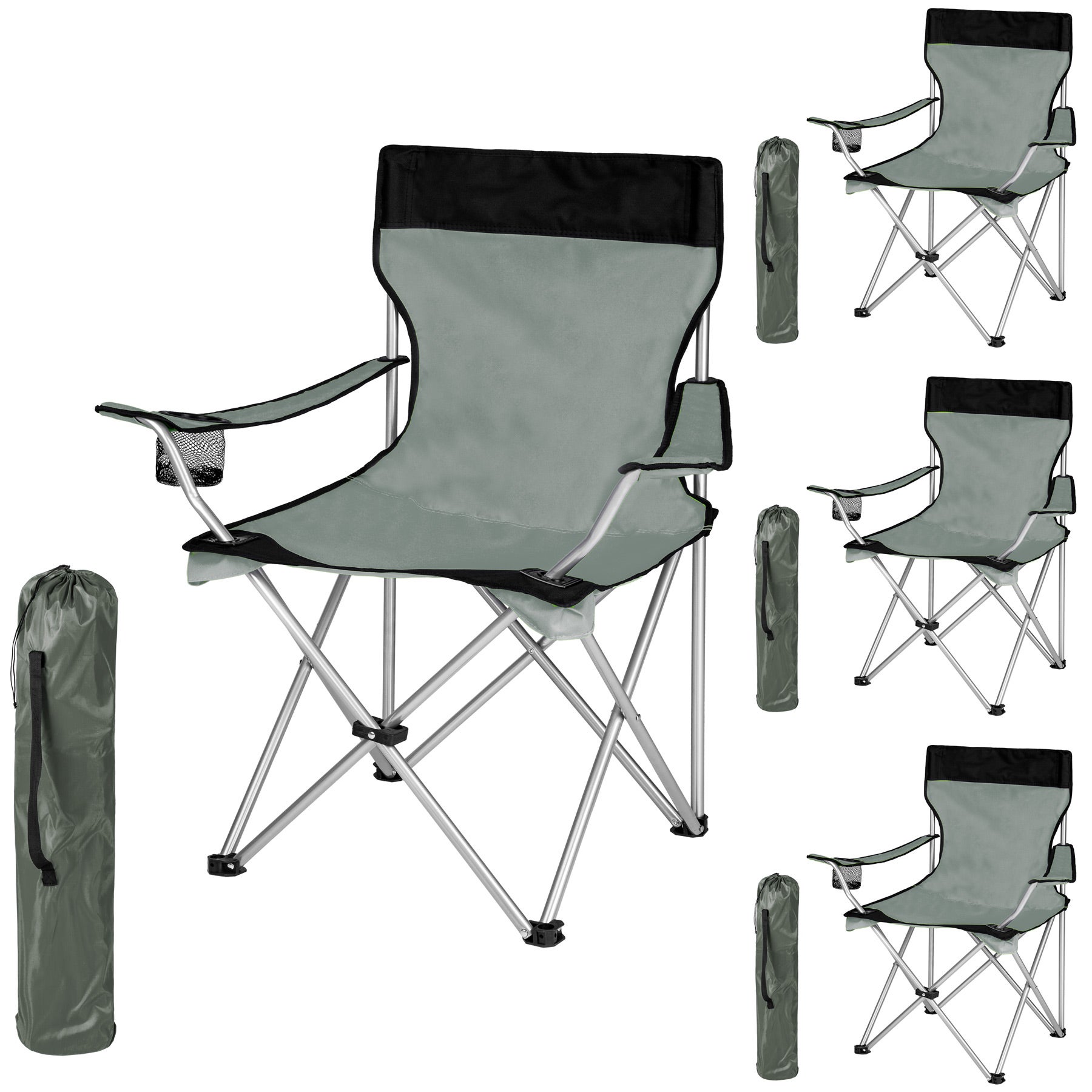 Grigio scuro | no. 402066 disponibile in diversi colori TecTake Set di 4 sedie da giardino poltrona campeggio metallo 
