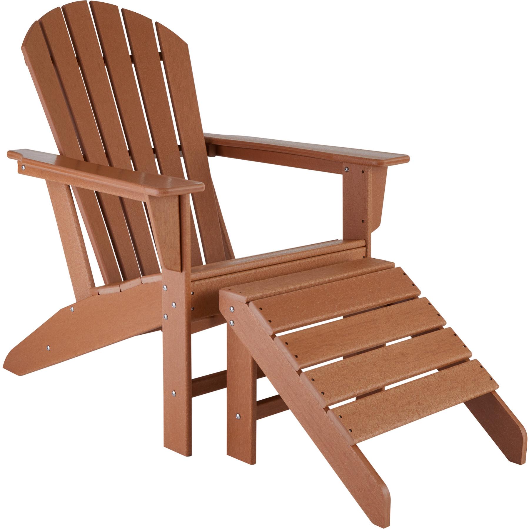 COSTWAY Set Sedia a Patio e Tavolo, Poltrona con Poggiapiedi Telescopico Lungo, Mobili da Giardino da Esterno Pieghevole, in Rattan e Legno di Acacia, per Esterni, Giardino, Cortile