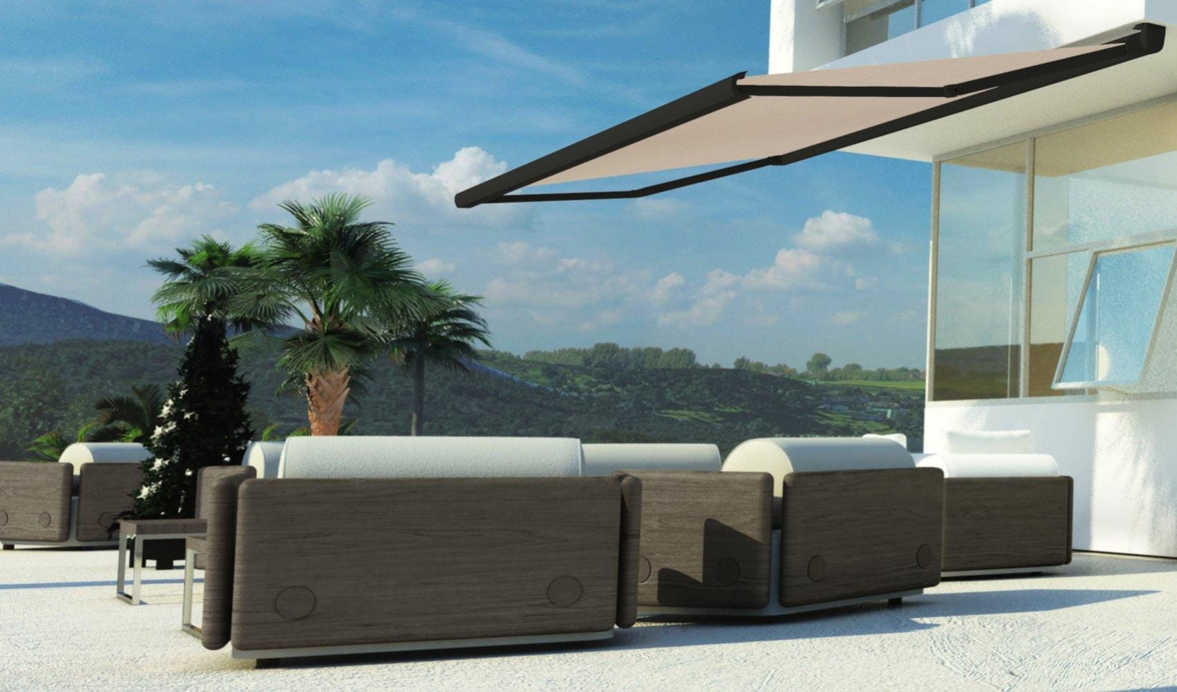 Dickson Lin Store De Terrasse Coffre Intégral Motorisé Ral Anthracite 4,8 X 3 ...