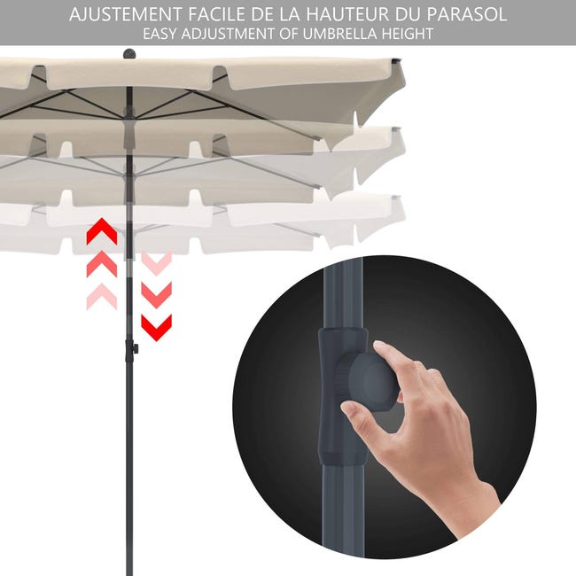 Housse de protection pour parasol : Hauteur 310 cm x Largeur 60 cm