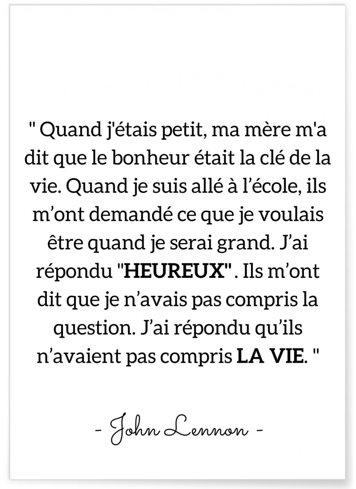 Affiche J Lennon Ils N Avaient Pas Compris La Vie Format A3 Leroy Merlin