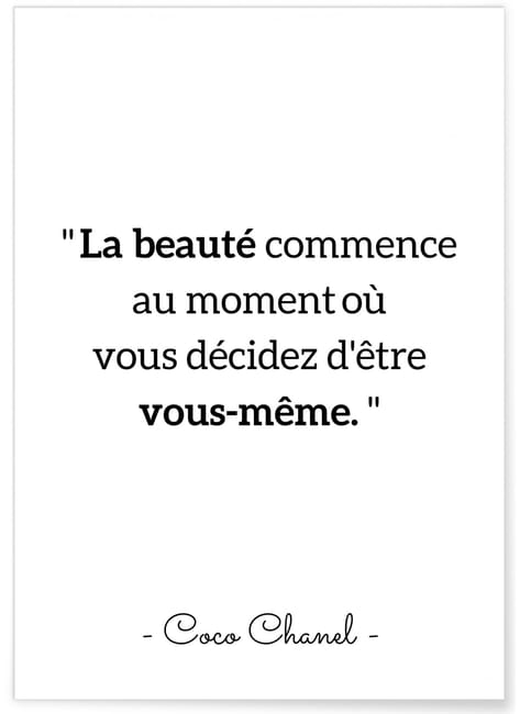 Affiche Citation Coco Chanel La Beaute Commence Format A3 Leroy Merlin Affiche Citation Coco Chanel La Beaute Commence Format A3 Leroy Merlin
