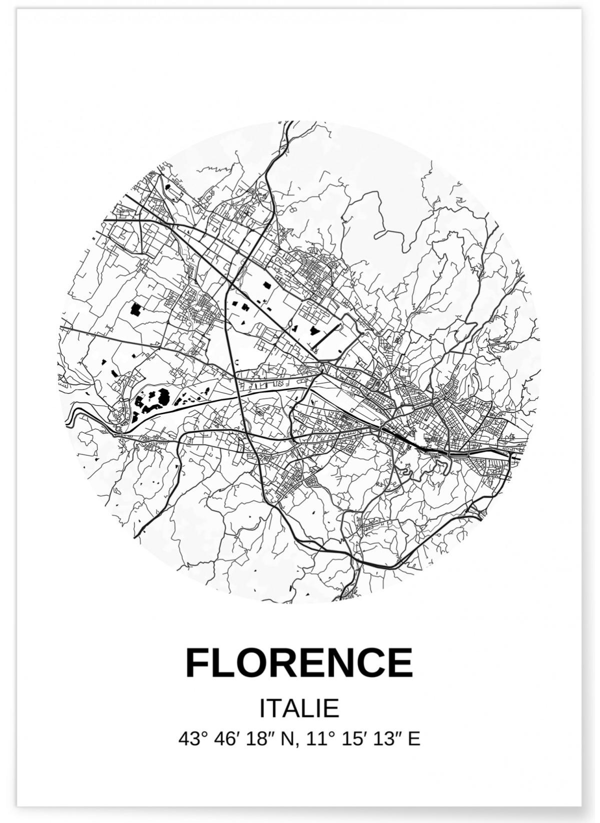 Affiche Carte Florence Format A3 Leroy Merlin