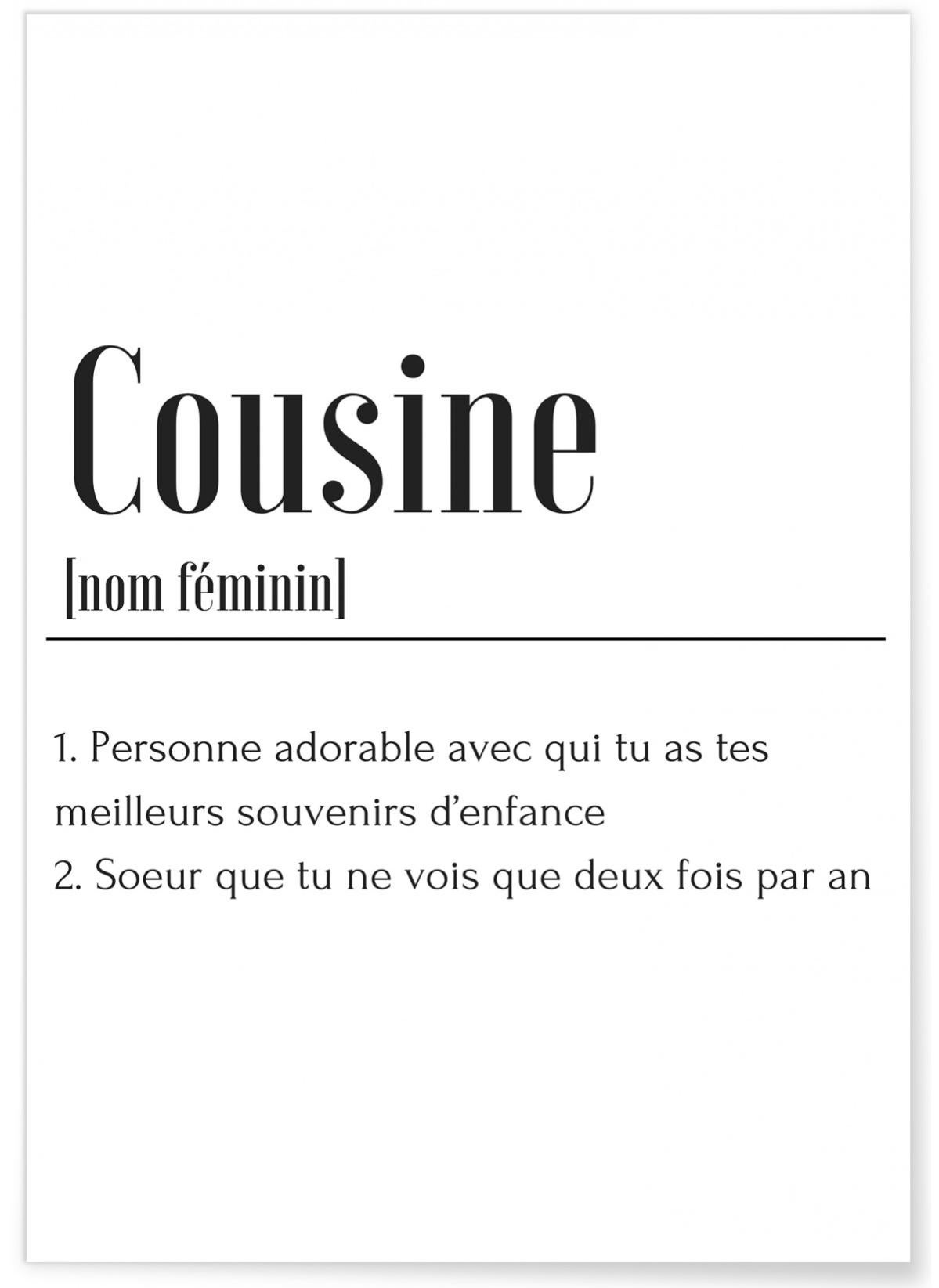 Affiche Definition Cousine Format A3 Leroy Merlin