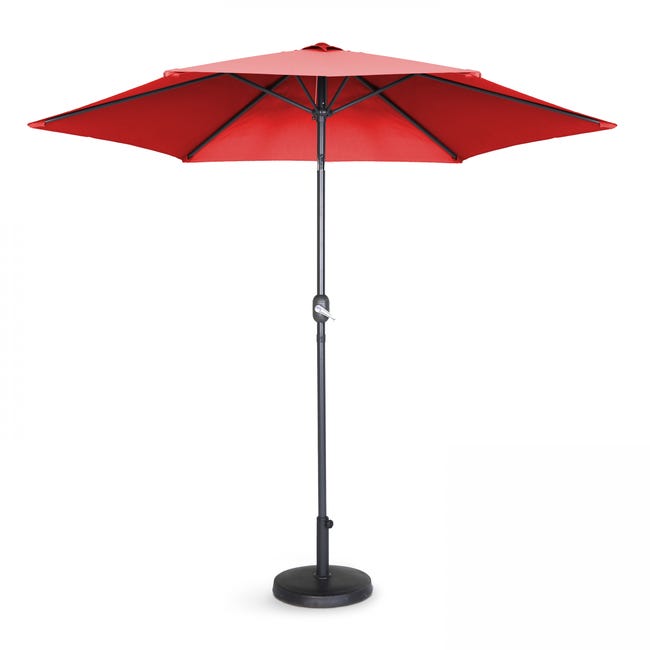Parasol droit aluminium rouge | Leroy Merlin