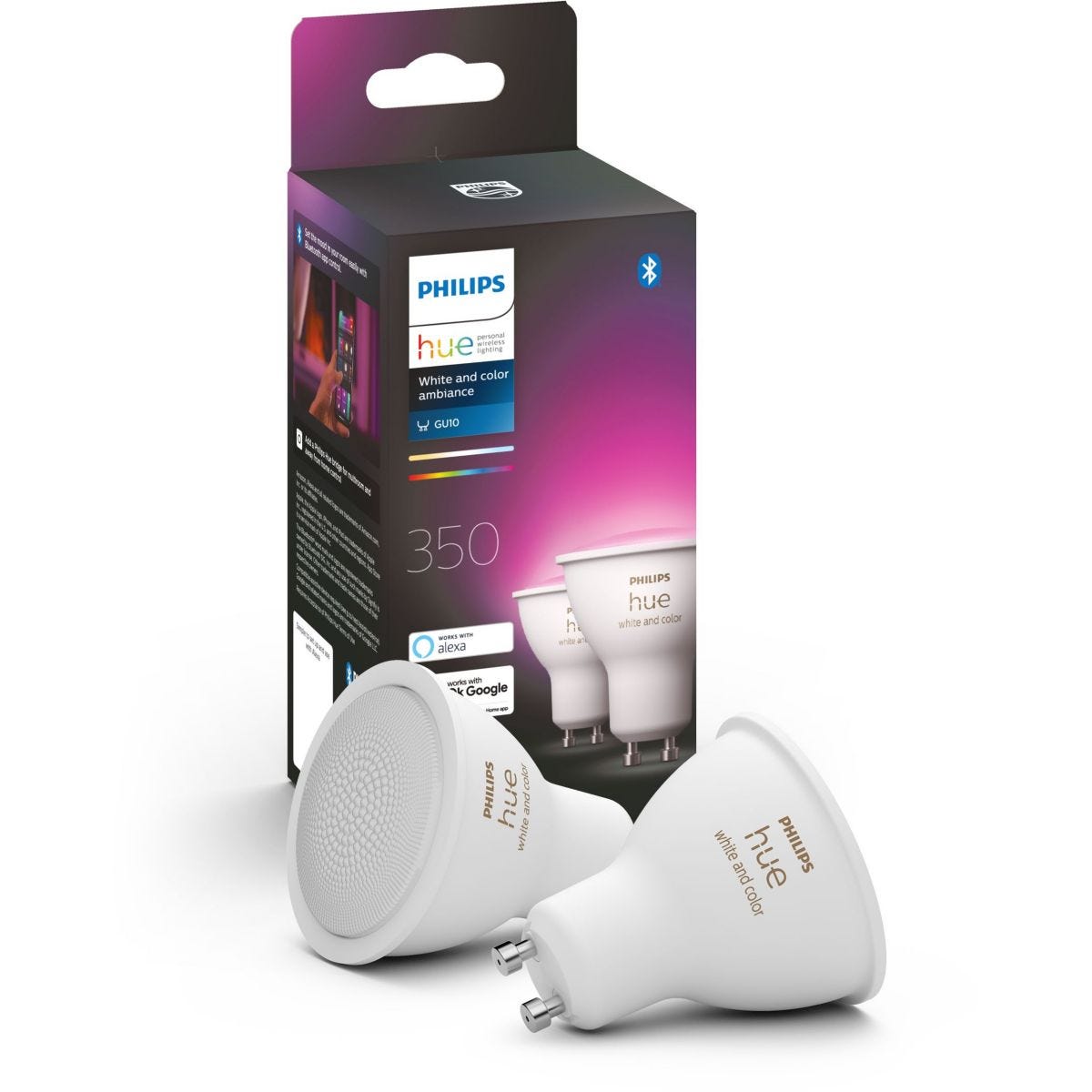 Philips Hue White Ambiance Pack 2 Bombillas LED Inteligentes 6.5W E27 RGB