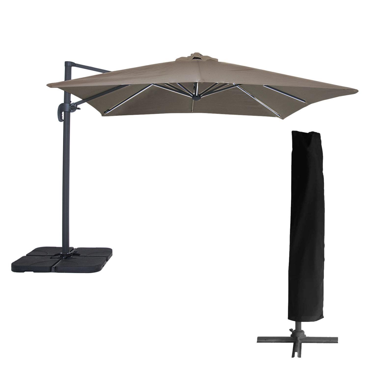 Ombrellone quadrato offset 3x3m, Bruno | Leroy Merlin