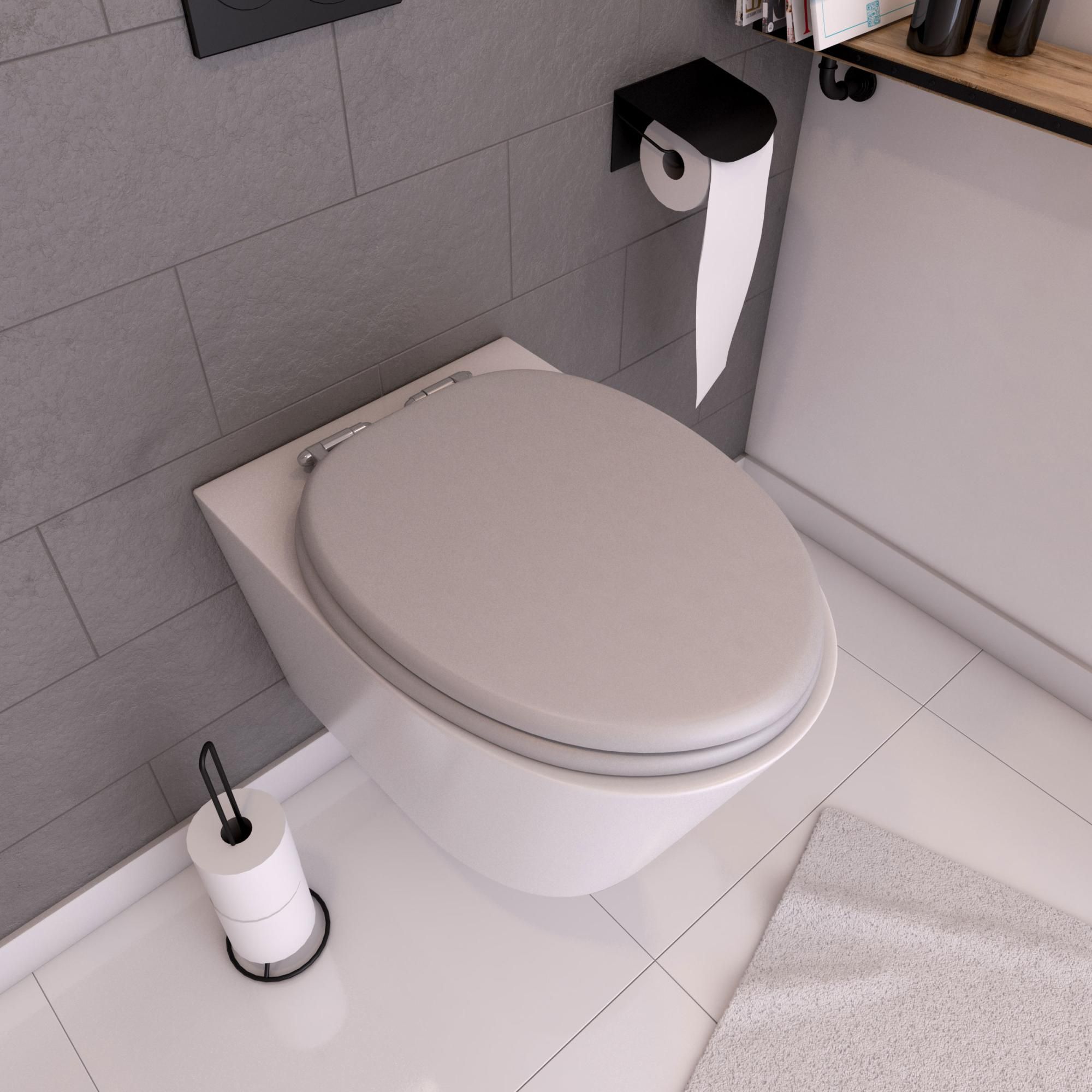 Abattant WC MDF et Double frein de chute SOFT GREY Leroy Merlin