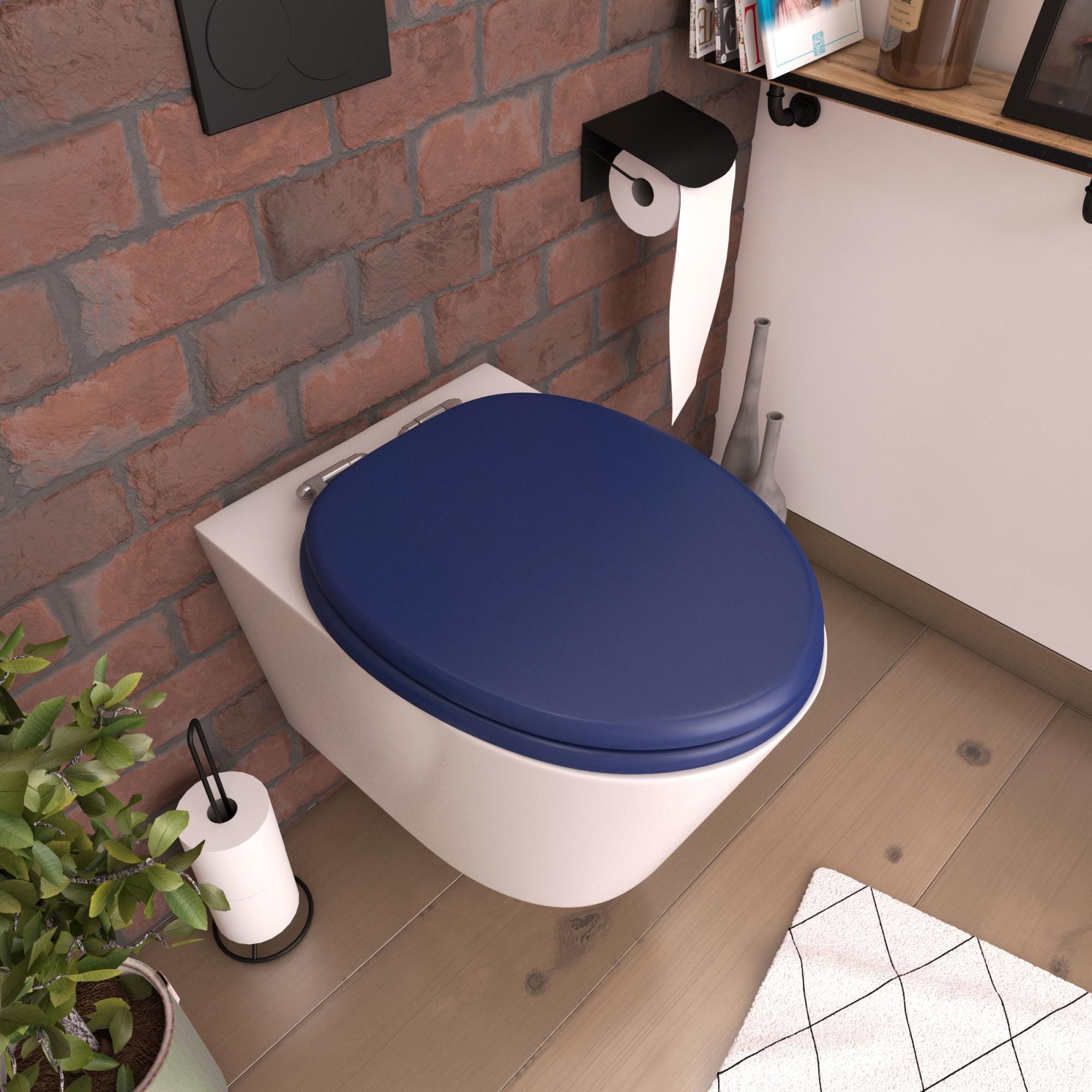 Worparsen - Coussin De Siège WC Anti-taches, Imperméable, Bleu - 38x42 Cm - Adhésif, Facile à Installer