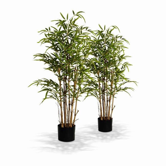 Lot de 2 plantes artificielles. bambou. intérieur. 1m. plastique.  décorative. effet naturel | Leroy Merlin