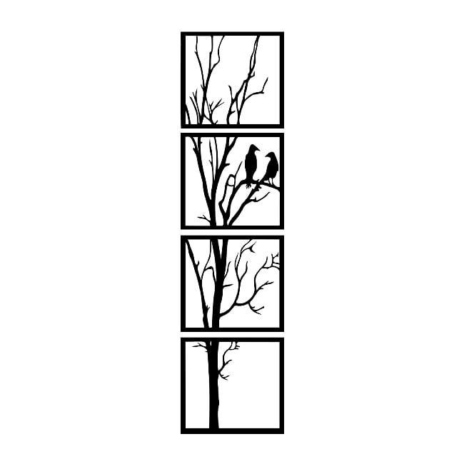 Matches21 Decorazione Albero In Metallo Con Base Legno – Scultura Oro Marrone 30x33x5 Cm