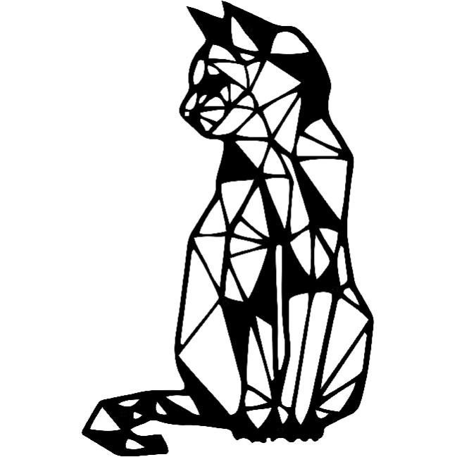 Decorazione Parete Gatto E Luna - Metallo Nero, 33cm, Stile Vintage - Foto 12