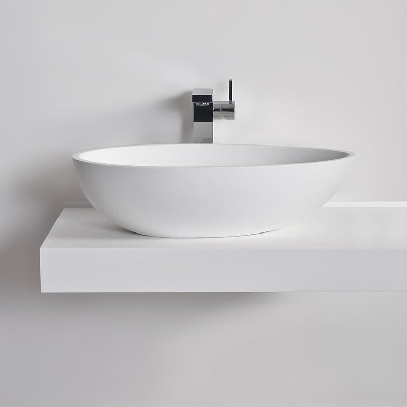 LEXLIFE Vasque à poser Lavabo en granit pour salle de bain - Style  contemporain - 60 x 45 x 12 cm - Blanc - Cdiscount Bricolage