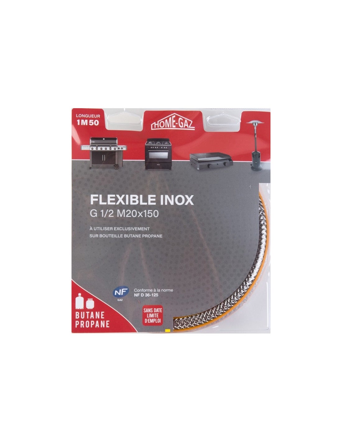Flexible Inox sans date de peremption Butane/Propane-2,00ml