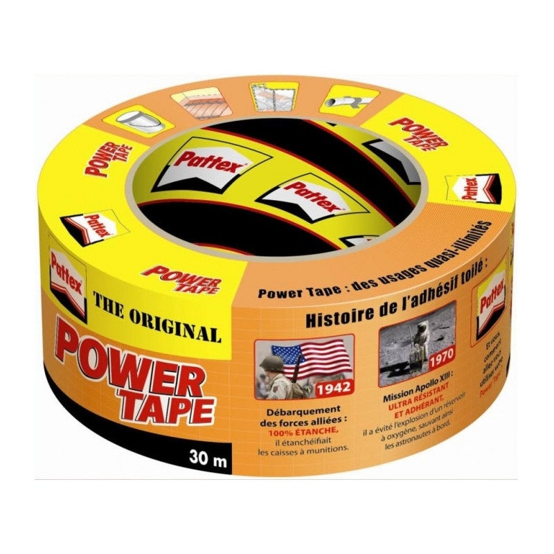 Ruban adhésif de réparation Power Tape orange 50mm x L=30m Pattex