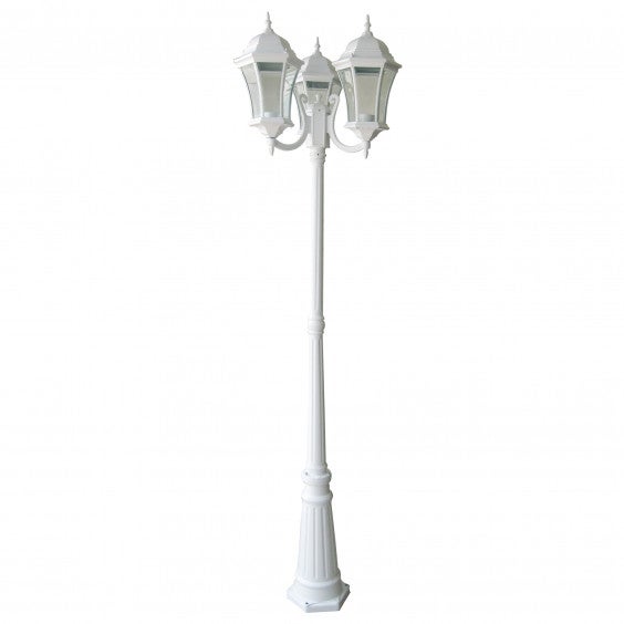 Lampadaire Extérieur 3 Têtes 3x100W E27 Fonte Noir ADELA