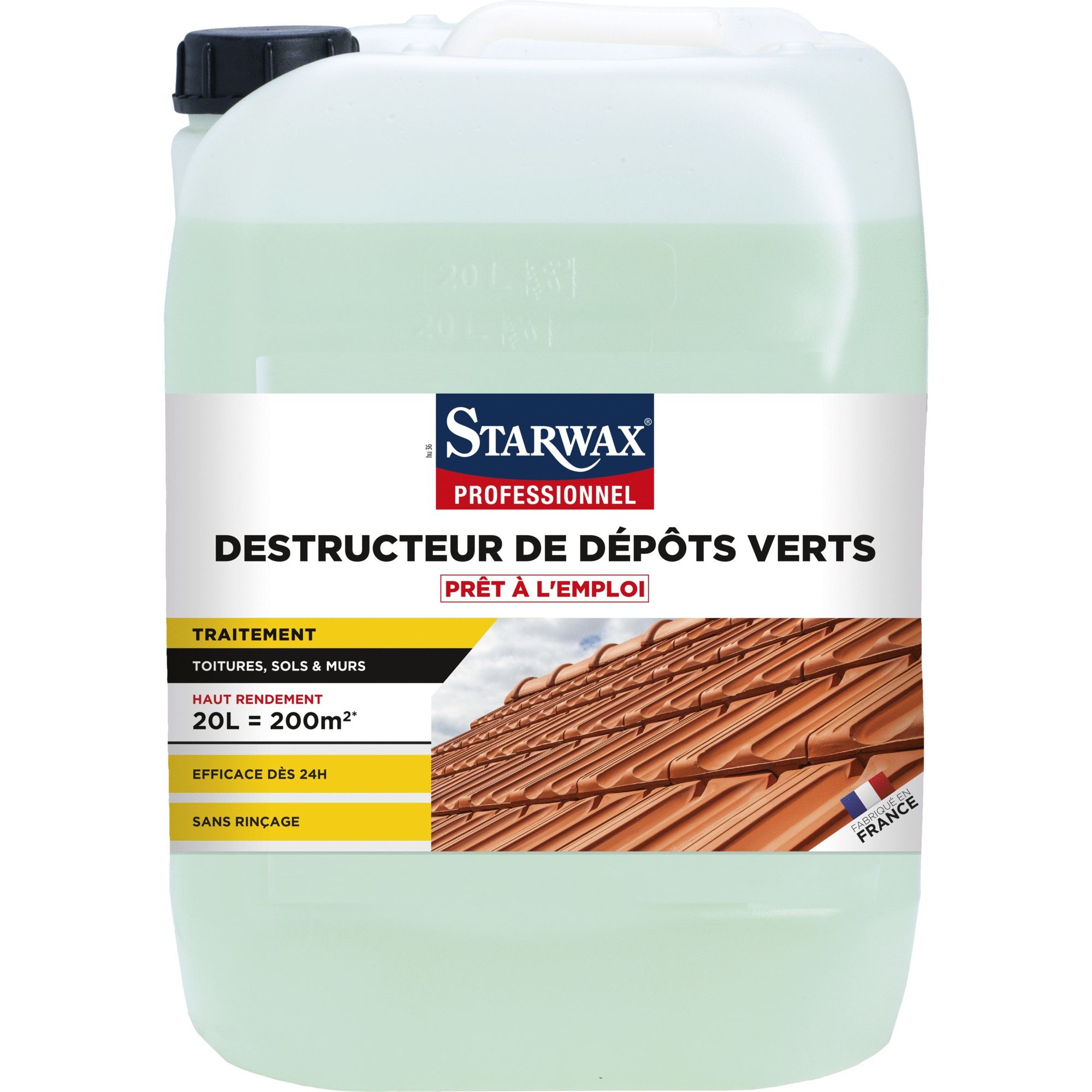 Nettoyant anti mousse toiture, anti dépôts verts