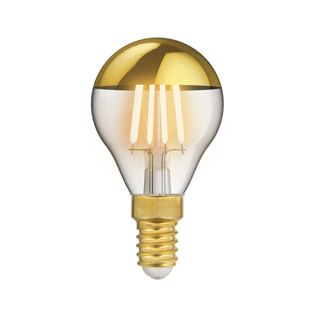 Lot 10 ampoules à filament P45 (globe), culot E14, blanc chaud