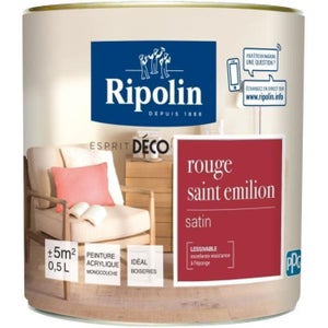 Peinture RIPOLIN Chambre Enfant 0,5L – Rose Fushia, Satin, Purifie L'air, Lessivable