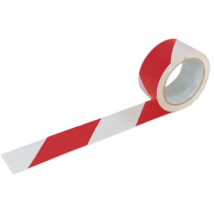 Ruban d'avertissement - CATU AL-139 - Dimensions 50 mm x 100 m -  rouge/blanc - temporaire