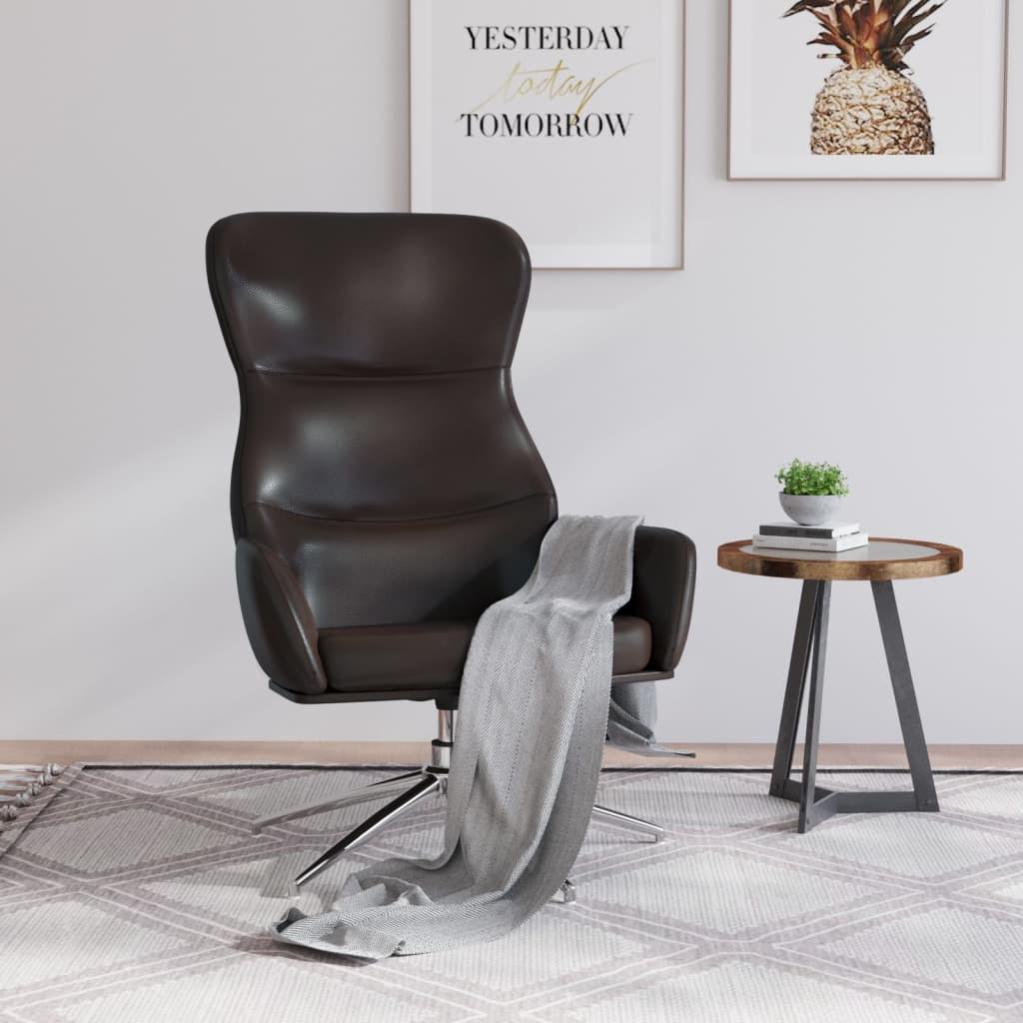 Poltrona Rilassante Grigio Scuro In Tessuto E PVC – Struttura Metallica, Gambe In Legno Hevea, Braccioli Imbottiti – Carico 110 Kg