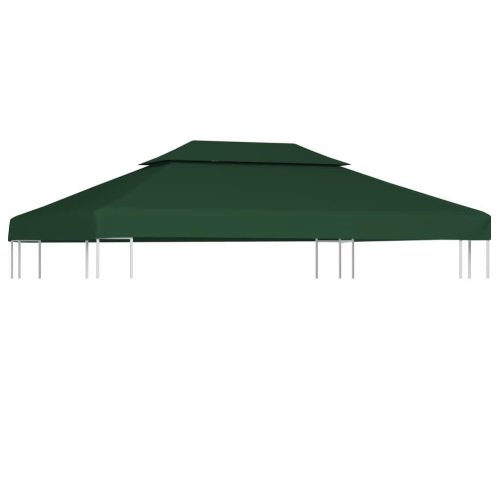 Tetto Di Ricambio Per Gazebo 3x4m Verde - Poliestere Con PVC, Con Velcro - Foto 4