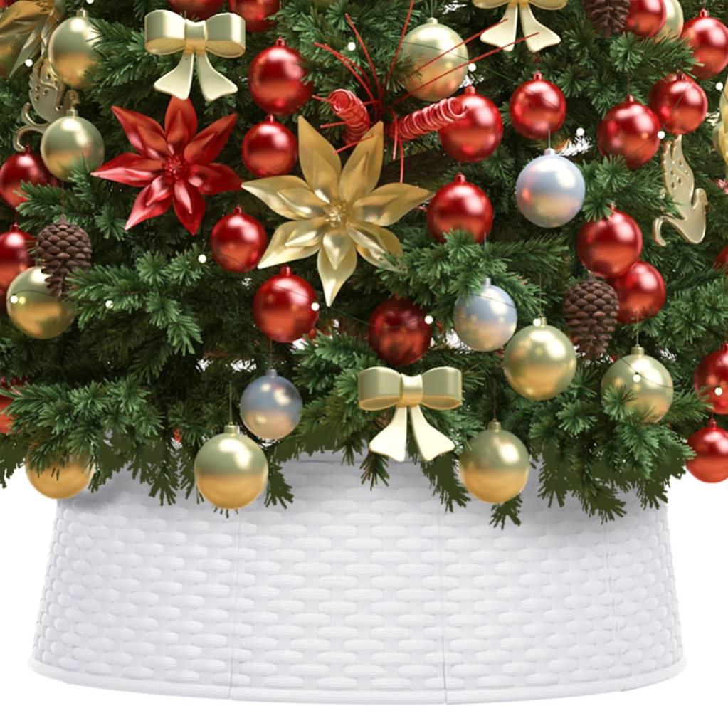 Gonna Per Albero Di Natale In Finta Pelliccia - 78cm Bianca, Con Velcro, Per Alberi Fino A 1.2m