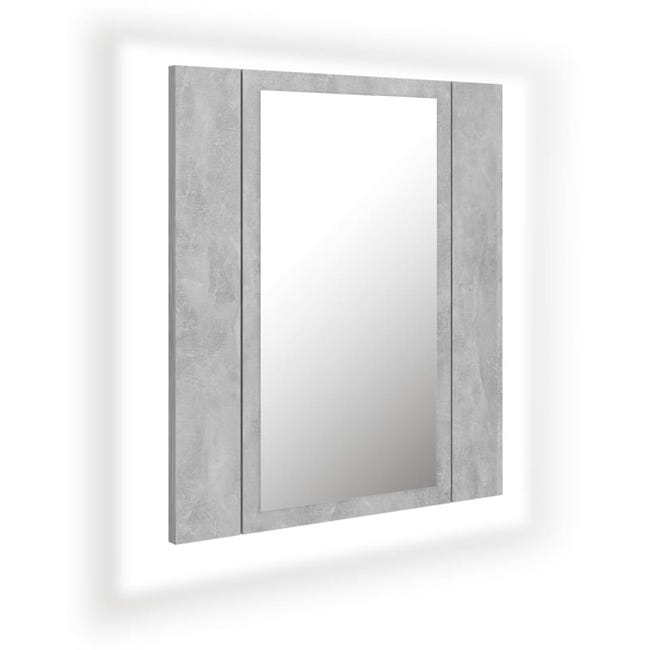 Armario espejo de baño con luz LED acrílico blanco 80x12x45 cm