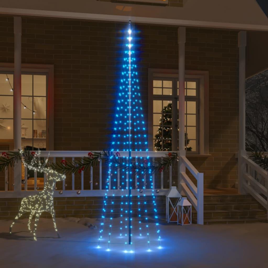 Maison Exclusive Sapin de Noël sur mât de drapeau 310 LED Bleues 300 cm
