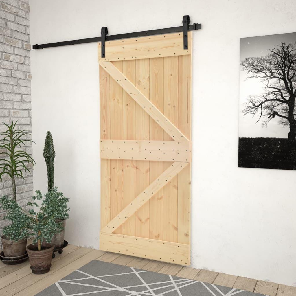 Maison Exclusive Puerta corredera con herrajes madera maciza de pino 80x210  cm