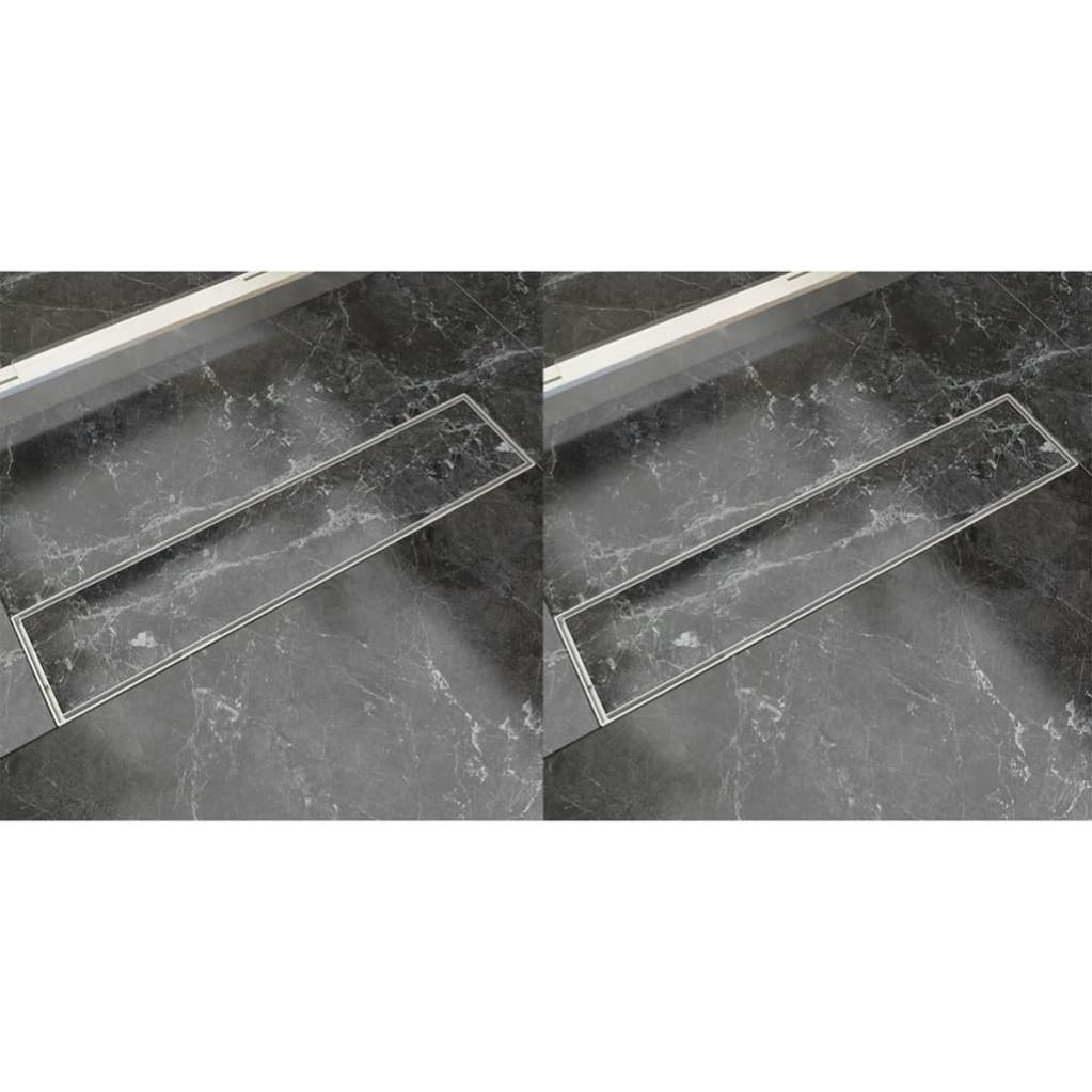 SIRHONA Grondaia per doccia 900 mm Scarico per doccia in acciaio inox extrapiatto 2 in 1 Scarico a pavimento Scarico per bagno piastrellabile