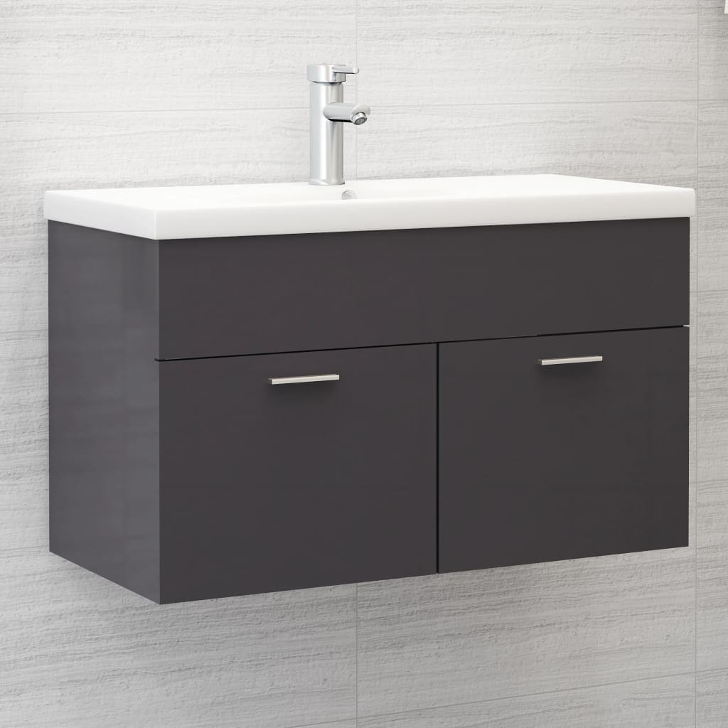 SoBuy, Mobiletto Bagno, Sottolavabo Mobile, Mobile lavabo con ante a  lamelle, Bianco