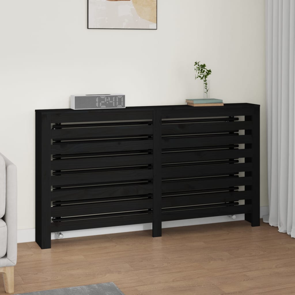 Copertura Termosifone Grigia 153x19x84 cm Legno Massello Pino