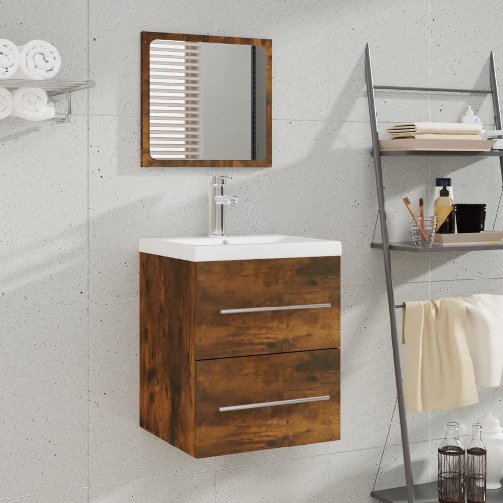 Maison Exclusive Armario con espejo baño madera roble ahumado