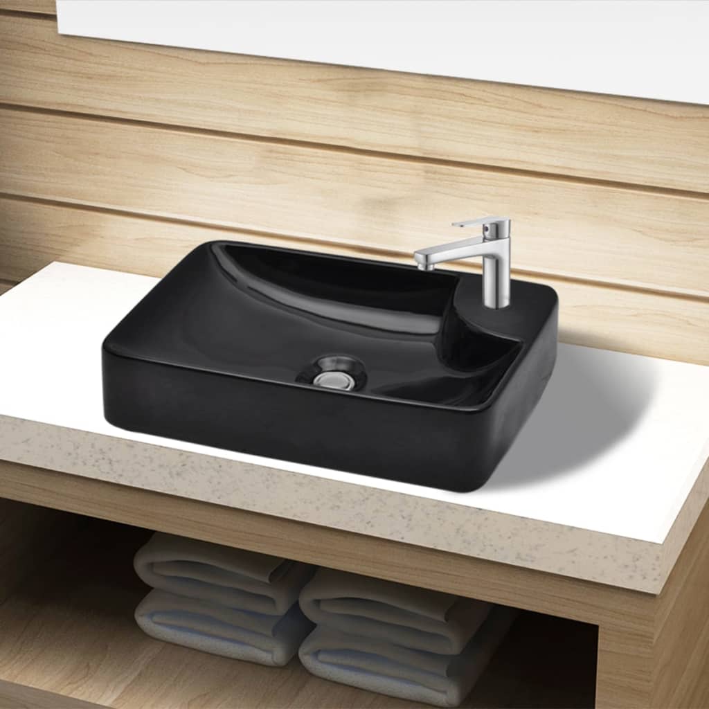 Grifo de baño negro para lavabo, grifo de lavabo de baño de un solo  agujero, grifo de lavabo de latón alto moderno